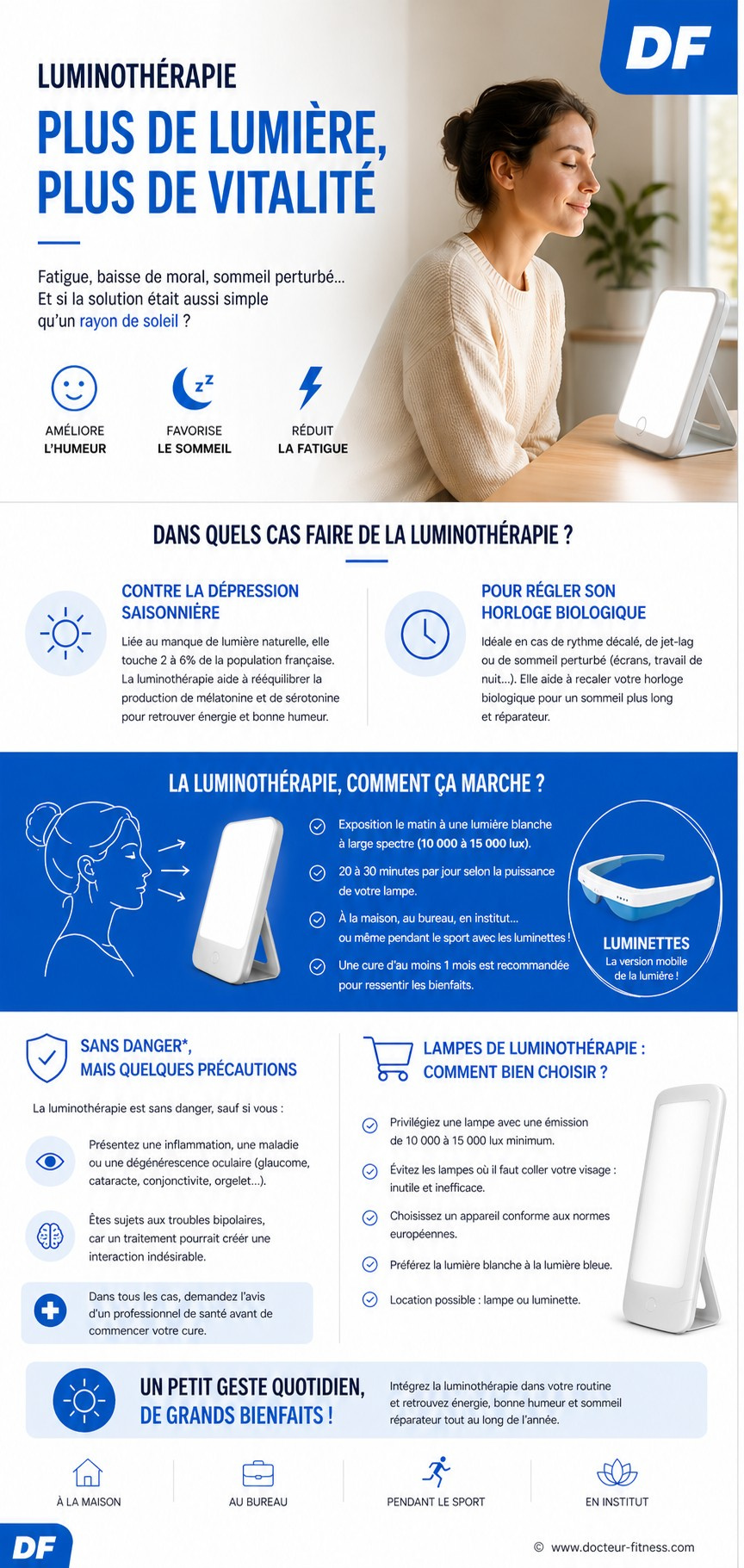 infographie luminotherapie bienfaits