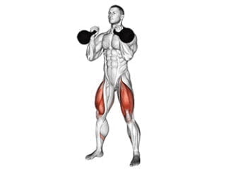 front squat kettlebell exercice quadriceps