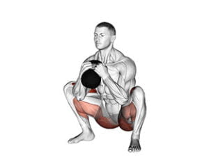 squat goblet avec kettlebell exercice jambes