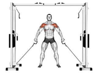 elevation frontale poulie basse exercice muscul epaules