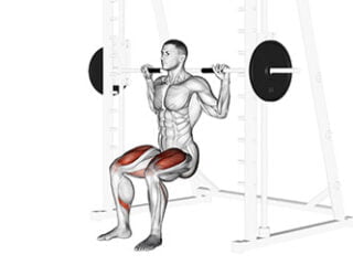 squat a la Smith machine exercice musculation quadriceps