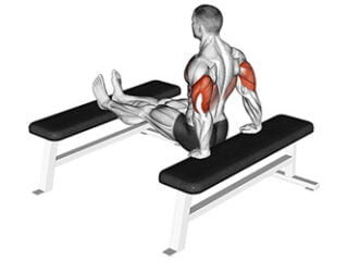 Dips entre deux bancs exercice triceps maison