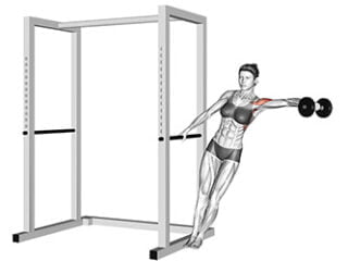 elevations laterales incline avec haltere exercice deltoide externe