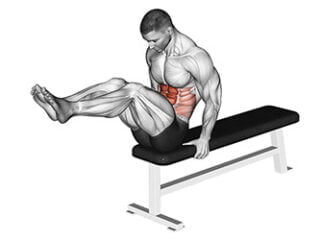 Releve de jambes assis exercice abdos