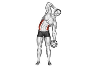 flexions laterales avec haltere exercice taille fine
