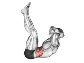 crunch avec jambes verticales exercice abdos beton