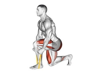 split squat avec elastique exercice quadriceps musculation maison