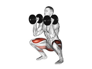 front squat avec halteres exercice musculation jambes maison