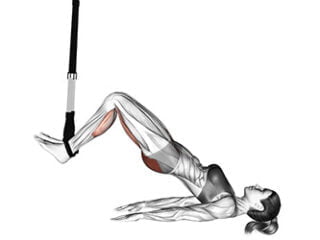hip thrust avec sangles de suspension exercice fessier maison