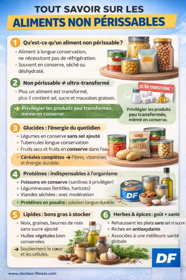 infographie aliment non perissable