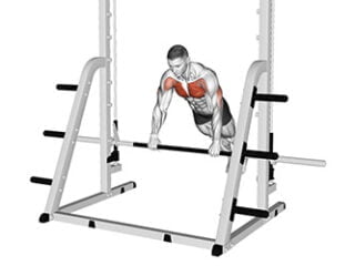 pompes inclinees sur Smith Machine exercice musculation pectoraux debutant