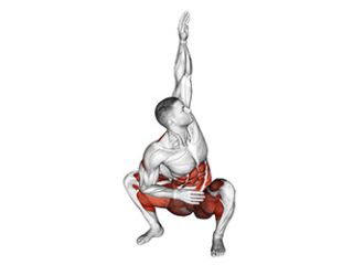 squat avec rotation du tronc exercice mobilite hanche