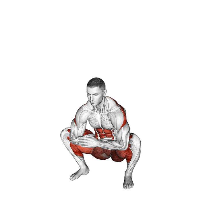 squat avec rotation du tronc