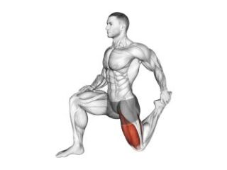 etirement quadriceps en fente a genoux
