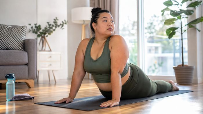 femme surpoids yoga bienfait