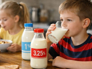 obesite infantile lait entier vs ecreme