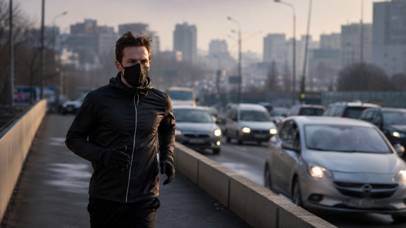 courir en ville avec masque