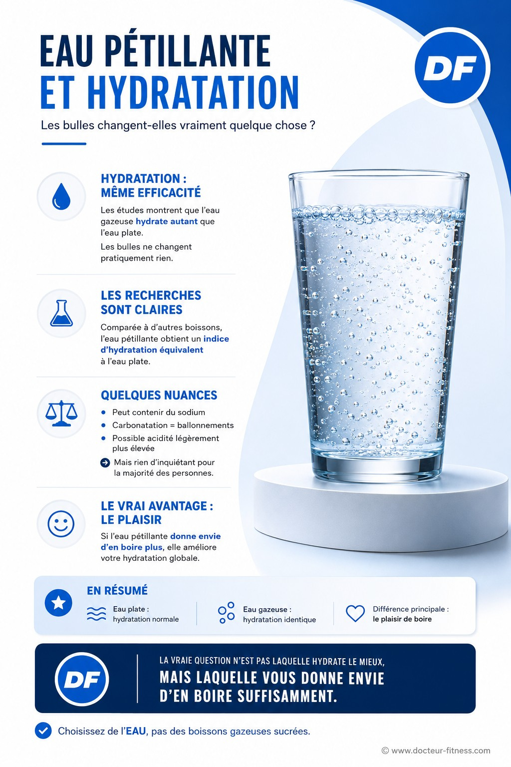 infographie eau gazeuse hydrate eau plate