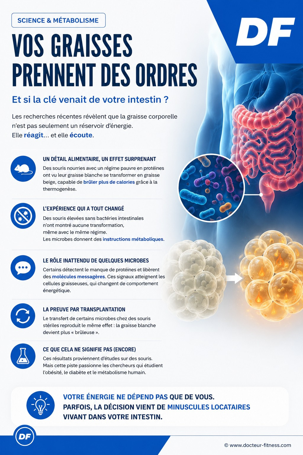 infographie microbiote decidait de bruler ou stocker la graisse