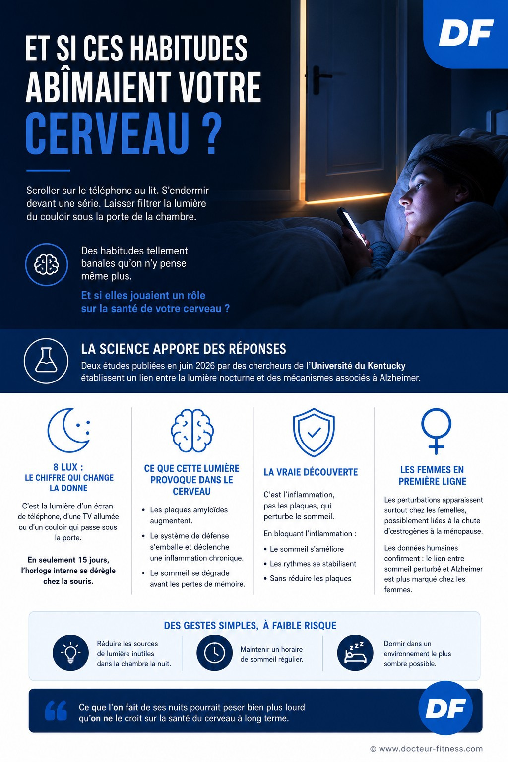 infographie alzheimer habitude nocturne courante accelerer maladie