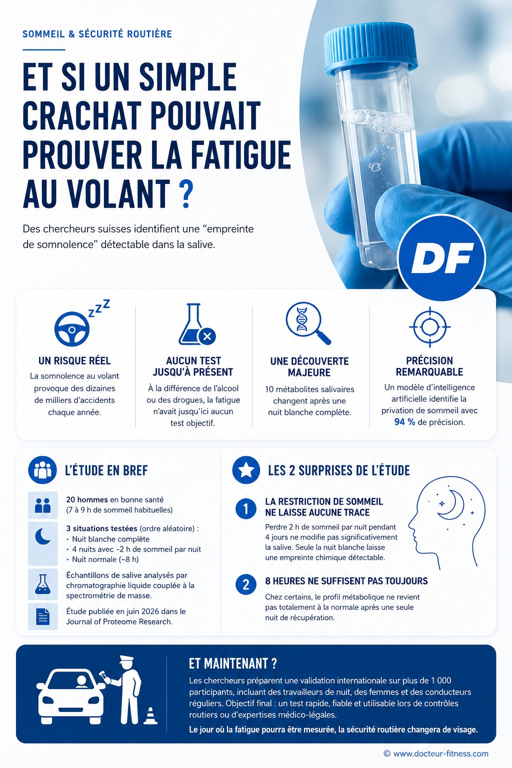 infographie simple test de salive detecte le manque de sommeil