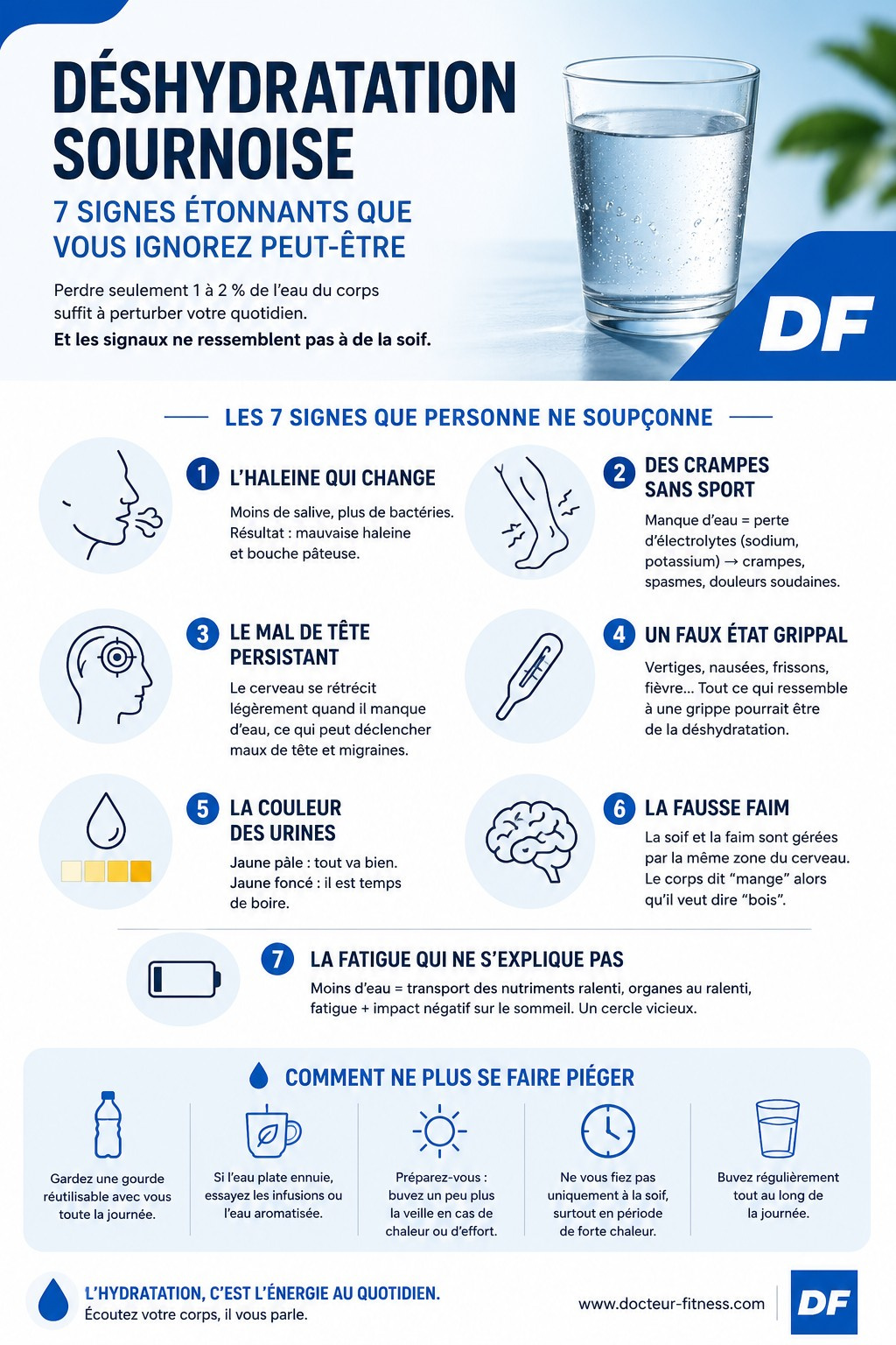 infographie deshydratation 7 symptomes