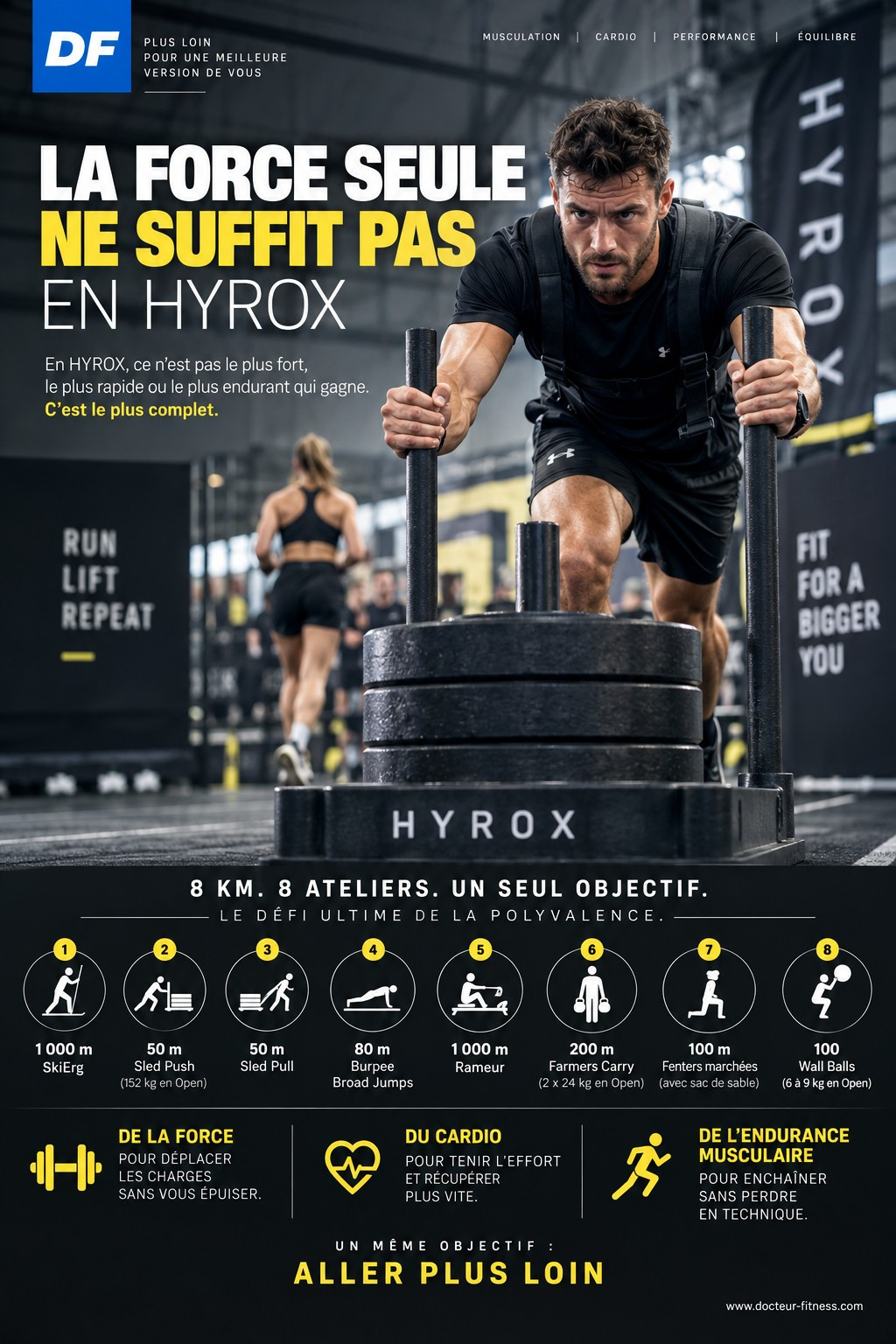 infographie force ou endurance en hyrox