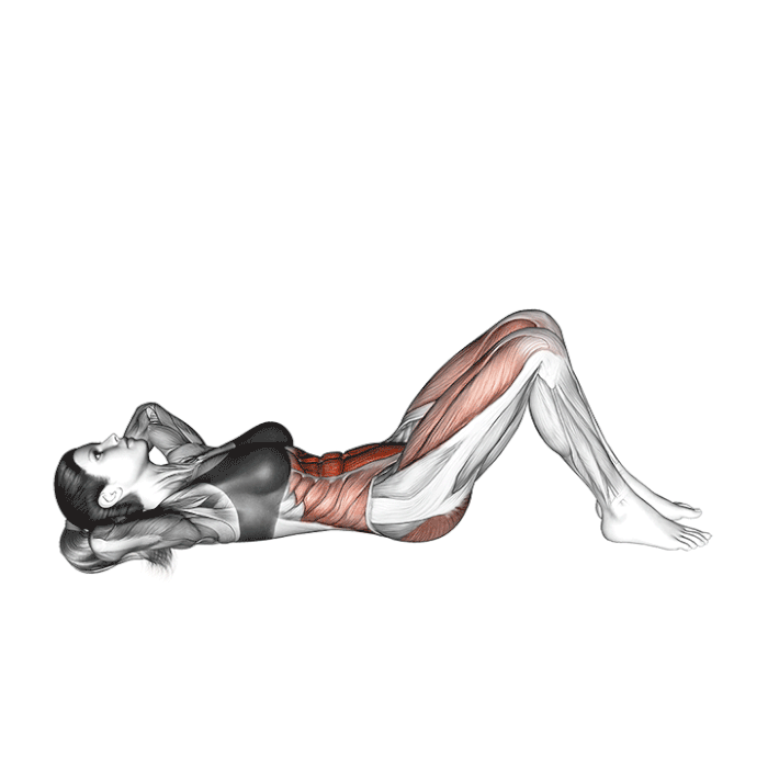 Double crunch avec jambes fléchies : animation du mouvement
