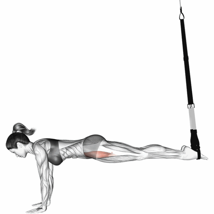 Mountain climber avec sangles de suspension : animation du mouvement